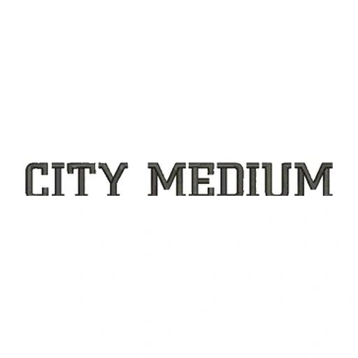 CITY MEDIUM font preview for custom motorcycle rocker patches