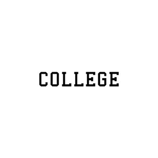 COLLEGE font preview for custom motorcycle rocker patches
