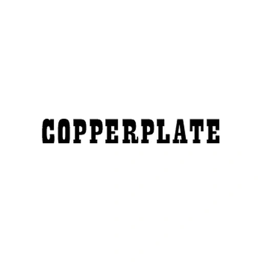 COPPERPLATE font preview for custom motorcycle rocker patches