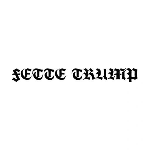 FETTE TRUMP font preview for custom motorcycle rocker patches