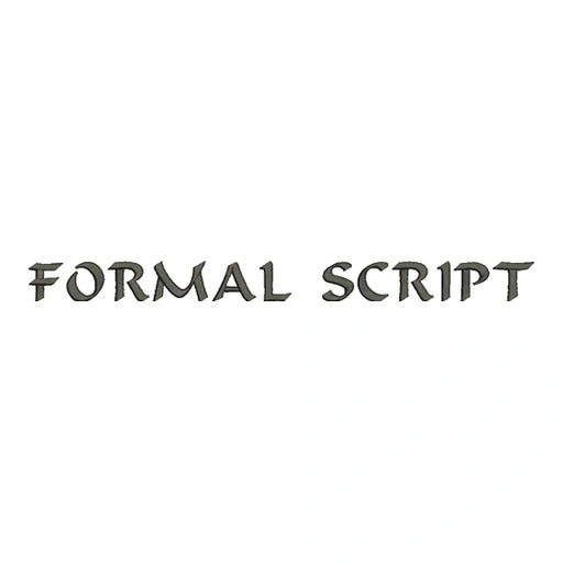 FORMAL SCRIPT font preview for custom motorcycle rocker patches