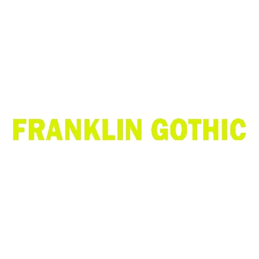 FRANKLIN GOTHIC font preview for custom motorcycle rocker patches