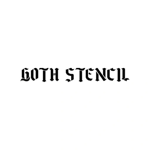 GOTH STENCIL font preview for custom motorcycle rocker patches