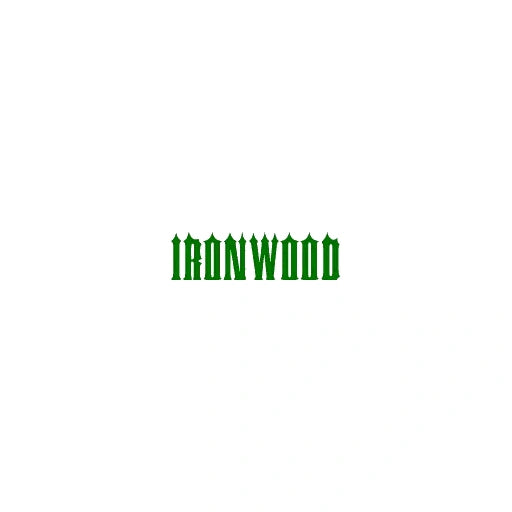 IRONWOOD font preview for custom motorcycle rocker patches