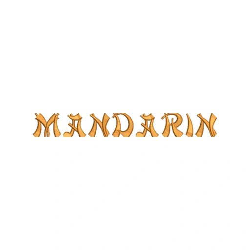 MANDARIN font preview for custom motorcycle rocker patches