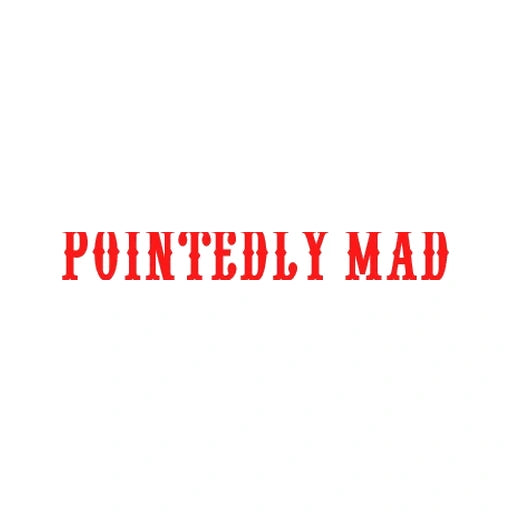 POINTEDLY MAD font preview for custom motorcycle rocker patches