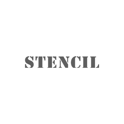 STENCIL font preview for custom motorcycle rocker patches