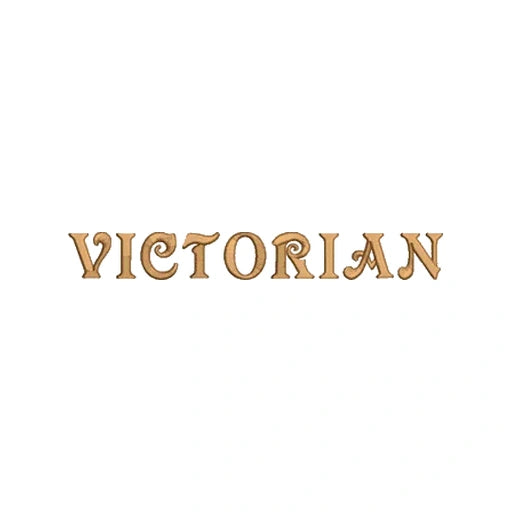 VICTORIAN font preview for custom motorcycle rocker patches